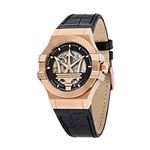 Men's Watch, Potenza Collection, Made of Stainless Steel, Rose Gold PVD, Leather - R8821108039