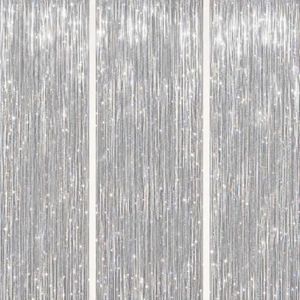 DECOCKRAT 3 Pack Foil Fringe Backdrop - Laser Silver Shiny Tinsel Curtains for Party Decoration/Photo Booth Props - 3.3x8.2 FT Metallic Foil Backdrop for Birthday, Wedding, Graduation, Christmas.