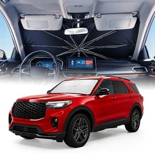 Weektic Custom Windshield Sun Shade Umbrella for Ford Explorer 2011-2026, [Double Thickened Ice Crystal Coating] Sun & Heat Protection, Keep Vehicle Cool & Protect Interior