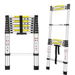 YA MI Telescopic Ladders, Multi-Purpose Folding Aluminum Extension Ladder, It is applicable to RV, Attic, Home and outdoor work, With the maximum bearing capacity of 150KG (8.5Ft/2.6M)