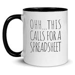 Accountant Gifts Spreadsheet Mug Ceramic Coffee Mug Oh This Calls for a Spreadsheet Funny Gift for Accounting, Accountant Coffee Mugs,Unique Gift for Accountant Boss, Cowoker Employee Cpa, Men, Women Coffee Cups