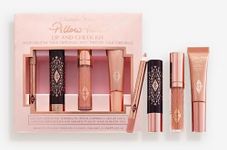 Charlotte Tilbury Pillow Talk Lip & Cheek Kit – Original | Full Size Hyaluronic Happikiss Crystal + Mini LipCheat, Collagen LipBath & Beauty Light Wand