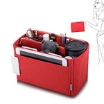 ZTUJO Large Red Felt Bag Organizer Purse Organiser Insert