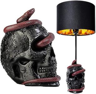 GUTE Skull Snake Lamp 24" H Snake Skull Desk Table Lamp, Goth Decor, Skull Decor, Snake Decor, Snake Figurine Unique Table Lamp Decor for Any Room - Unique Novelty Gifts