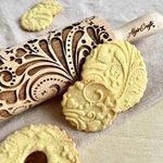 SPRING Embossing Rolling pin. Laser cut embossed dough roller with butterflies hearts flowers. Embossed cookies. Pottery. Birthday gift. Gift for mother by Algis Crafts