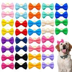 FINEPOTY Dog Accessories,48PCS(24pairs) Small Handmade Hair Accessories Bow Pet Puppy for Doggies Cat Kitten Rabbit Grooming Accessories