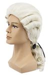 Yuehong Long Mens George Washington Cosplay Curly Gentleman Lawyer Wig (Beige)