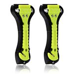 SINSEN Car Safety Hammer, Window Glass Hammer Breaker and Seatbelt Cutter, Emergency Automotive Escape Tool, 2-in-1 for Family Rescue, Glow in Dark, Set of 2 (S-02)