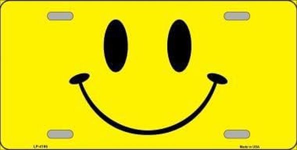 Smart Blonde LP-4195 Happy Face Metal Novelty License Plate