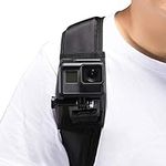 Backpack Shoulder Strap Mount 360 Degree Adjustable Rotation J Hook Buckle, Hook & Loop Fastener Strap Compatible with GoPro Hero (2018) GoPro Hero 11 10 9 8 7 6 5 4 3+ Session, Xiaomi Yi, Sjcam