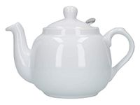 London Pottery 73210 Farmhouse Loose Leaf Teapot with Infuser, Ceramic, White, 4 Cup (1.2 Litre)