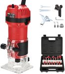 TEENO Wood Router, 6.5Amp 1.25HP Wood Routers for Woodworking, 800W Hand Wood Router Tool, 31000R/MIN Compact Edge Trimmer with 15 1/4" Router Bit Set