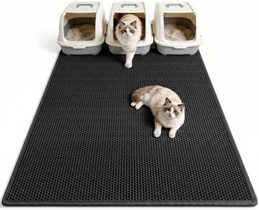 Pieviev Cat Litter Mat Double Layer Waterproof Urine Proof Trapping Mat 1 Pack (Black, 47x36 Inch (Pack of 1))