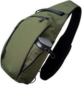ALPAKA Metro Crossbody Right Shoulder 7.5L - Crossbody Bag Men,Sling Backpack - Fits 11" Tablet - Single Shoulder with YKK Zipper - Expandable Water Bottle Pocket - Phone Sleeve- Green Axoflux 210D