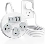 ORICO Power Strip with USB-C Ports, 5 Ft Extension Cord Flat Plug，3 Outlets 4 USB Ports (2USB-C) Charging Station, No Surge Protection for Cruise Ship, Travel, Dorm Room, Hotel Essentials,White