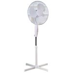 Daewoo COL1065 16-Inch Pedestal/Stand, Portable Fan for Home or Small /Large Office, 3 Speed Settings, Sturdy Base, Easy-to-Use Key Switch, Ideal Cooling System- White - One Size