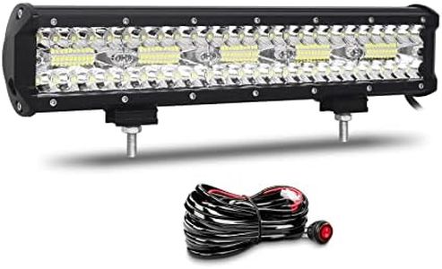 Willpower 38cm 15'' 300W Barre LED Spot et Inondation Rampe LED 12V 24V Étanche Bar a LED Feux Phare de Travail LED Projecteur LED pour 4x4 Voiture Camion Tracteur Quad Véhicule Bateau con Câblage
