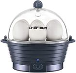 Chefman Electric Egg Cooker Boiler, Rapid Poacher, Food & Vegetable Steamer, Quickly Makes Up To 6, Hard, Medium or Soft Boiled, Poaching/Omelet Tray Included, Ready Signal, BPA-Free, Midnight Blue