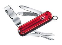 Victorinox Nailclip 580, Swiss Made, 8 Functions, Nail File, Nail Clipper, Blade, Scissors, Red Transparent