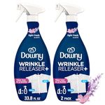 Downy Wrinkle Releaser Fabric Refresher Spray, Odor Eliminator, Ironing Aid and Anti Static Spray, Light Fresh Scent, 1L, Pack of 2