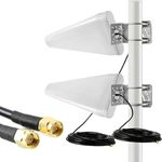 UniteCom 4G 5G High Gain Directional LPDA Yagi Antenna 11dBi 10 Meter LMR195 Cable 50 Ohm 600MHz-6GHz IP67 Indoor/Outdoor Waterproof LTE Aerial Three 02 Vodafone EE (Dual Antennas - 10M Cables)