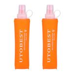 UTOBEST Soft Flask Running Water Bottle Collapsible Water Bottle for Trail Running Hydration Pack Hiking Cycling Climbing 250 ml Orange