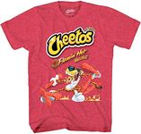 Cheetos T-Shirt - Men's Flamin Hot Shirt with Chester Cheetah, Heather Red, Large