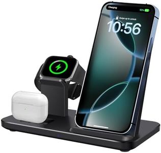 PDKUAI 3 in 1 Charging Station for Apple Wireless Charger for iPhone 16 15 14 13 12 11 X 8 Series 15W Wireless Charging Station for Multiple Devices for Apple Watch Charger for AirPods Pro/4/3/2/1