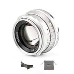 7artisans 35mm F1.2 Large Aperture Lens APS-C Manual Focus for Olympus/Panasonic Mico 4/3 Mount Compact Mirrorless Cameras(Silver)