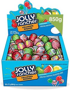 JOLLY RANCHER Hard Candy Lollipops - Christmas Candy, Stocking Stuffers Individually Wrapped Candy to Share - 50CT, 850g
