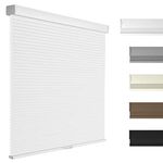 Boolegon Light Filtering Cellular Shades Cordless Pull Down Cellular Blinds Thermal Insulated Noise Reduction Honeycomb Blinds for Windows, White, 39.5" W x 72" H