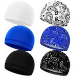 6 Pcs Men Cooling Skull Cap Helmet Liner Sweat Wicking Beanie Head Wrap Bicycle Cycling Running Hat, Multicoloured, One Size