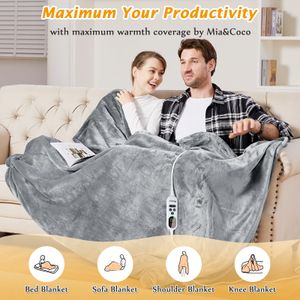 Mia&Coco Heated Blanket, 200x180cm – Grey Electric Throw