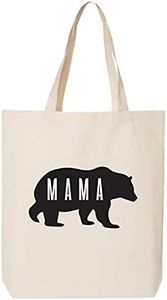 Mama Bear Mothers Day Tote Bag Reuseable Printed Canvas Gift Bag For Mom