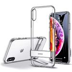 ESR Metal Kickstand Case for iPhone Xs Max, [Vertical and Horizontal Stand] [Reinforced Drop Protection] Hard PC Back with Flexible TPU Bumper for iPhone 6.5 inch(2018)(Jelly Clear)