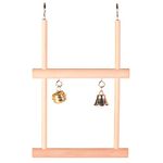 Trixie Wood Swinging Trapeze with Two Bells, Brown, 0.1KG, 12 x 20 cm