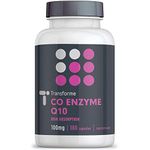 Transforme CoQ10 100mg 180 Capsules, High Absorption High Strength Coenzyme Q10 Liquid Softgels, 6 Months Supply, Naturally Fermented, UK Made