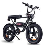 K2 Electric Bike for Adults,750W Power Motor Ebike,48V13Ah Removable Battery, All Terrain 20" Fat Tire Electric Bike 28MPH & 75KM with Extended Cushion,UL Certified,Cruise Control,Urban E-Bike