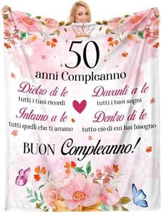 Buioata Regalo 50 Anni Donna, 50 Anni Compleanno Donna, Regalo Donna 50 Anni Donna Coperta di Flanella, 50 Anni Regali Compleanno Donna, Bomboniere 50 Anni Donna, Idee Regalo Donna 50 Anni