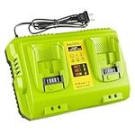 DCB102 Battery Charger Station for Dewalt Battery,Simultaneous Charging for 12V and 20V Max Battery, Compatible with DCB124 DCB126 DCB200 DCB205 Green