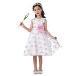 Cichic Girls Dresses Kids Party Dress for Halloween Christmas Wedding Flower Girls Dress Elegant Baby Girls Dress, Green Dress, 4-5year