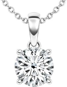 Shop LC IGI Certified Lab Grown Diamond Solitaire Pendant Necklace for Women | 4 Carat | E-F Color VS Clarity | Platinum| Round | 4-Prong | Fine Jewelry