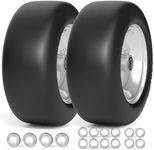 RONPOW 11x4.00-5 Lawn Mower Tires Flat Free, Zero Turn Mower Front Tires, 11x4-5 Solid Mower Wheel for Residential and Commercial, 3/4" and 5/8" Bearing, 3.4"-5" Center Hub, 2Pack Gray, 350Lbs