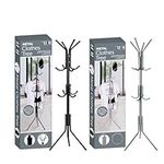 LKH Metal Coat Hanger Tree With 12 Hanging Bars Free Standing Coat Rack Hanger For Hallway Hats Hand Bags Umbrellas & Clothes Ideal For Home Office & Bedroom Non Slip Feet Easy to Assemble 170CM Tall