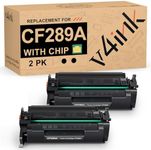 v4ink 89A Black Toner Cartridge 2 Pack (Latest Upgraded Chip) Compatible Replacement for HP 89A 89X CF289A CF289X use in HP Enterprise M507n M507dn M507x M507dng MFP M528dn M528f M528c M528z Printer