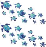 24 Pieces Sea Turtle Wall Decals Ocean Bathroom Decor Stickers Beach Sea Turtle Wall Stickers Waterproof Turtle Bubbles Ocean for Kids Home Bathroom Living Room Toilet Nursery Pool Party Decoration