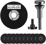 SI FANG 2 Inch Die Grinder Cut-Off Wheel and 3/8in Arbor Hole 1/4in Stem Mounting Mandrel Holder Accessories, for Air Grinders Drill Rotary Tool, Mini Metal Cutting Wheels Cutter Discs 11 Pack Set