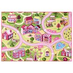 Carpet Studio Car Play Mat for Children 95x133cm, Non Slip Kids Rug, Road Mat Cars, Boys & Girls, Bedroom Accessories, 30°C Washable - Sweet Town