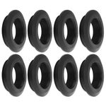 1 1/2 Inch Rubber Flexible Tank Adapter Bulkhead Fitting, Rubber Sealing Compression Fittings, Black (Pack of 8)