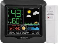La Crosse Technology Color Forecast Station - Large Display, Temperature/Humidity Alerts, Seasonal Scenes - Indoor/Outdoor Monitoring, HI/LO Records, Barometric Pressure - Atomic Time, DST Updates